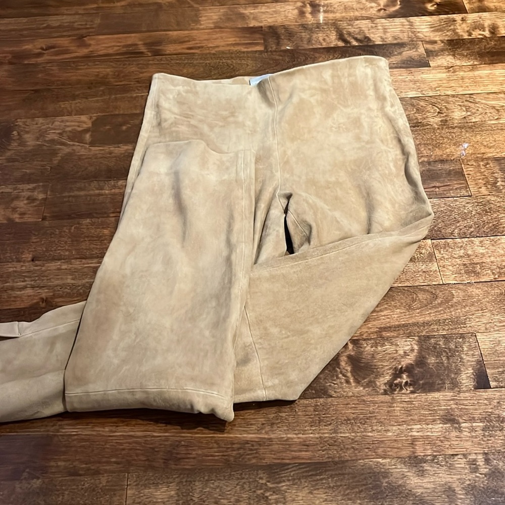 Vince lamb leather tan colored  size small lStretch Suede Split Hem Crop Legging